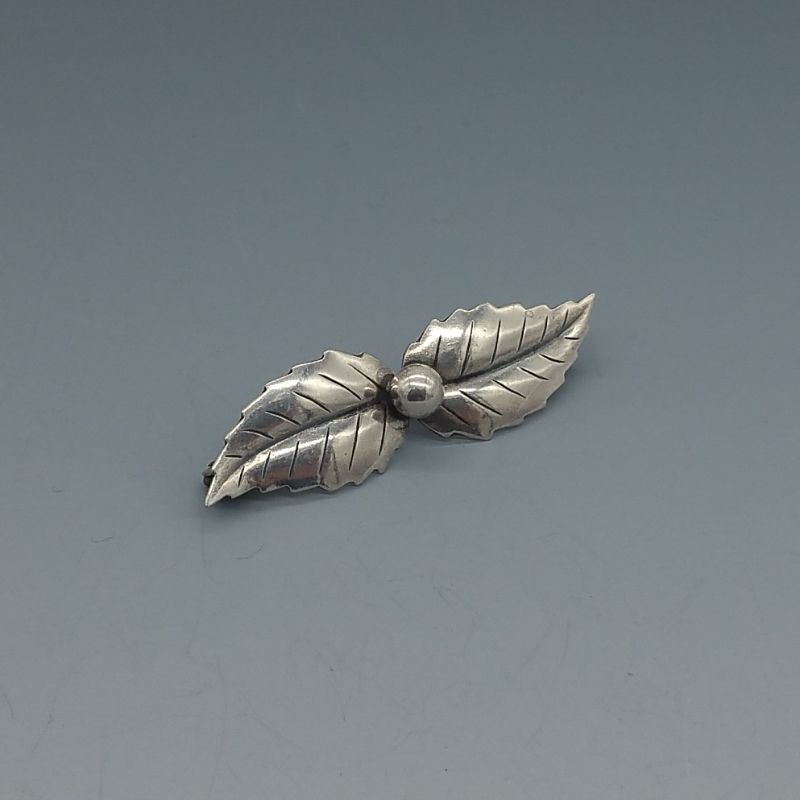 Sterling Silver Danish buy Leaf Brooch